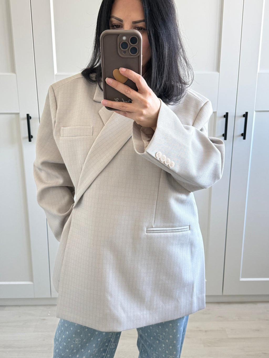 JASMIN BEIGE PLAID BLAZER