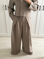 TAUPE WIDE LEG PANTALON