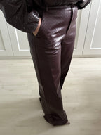 BORDEAUX QUILTED LEATHER PANTS