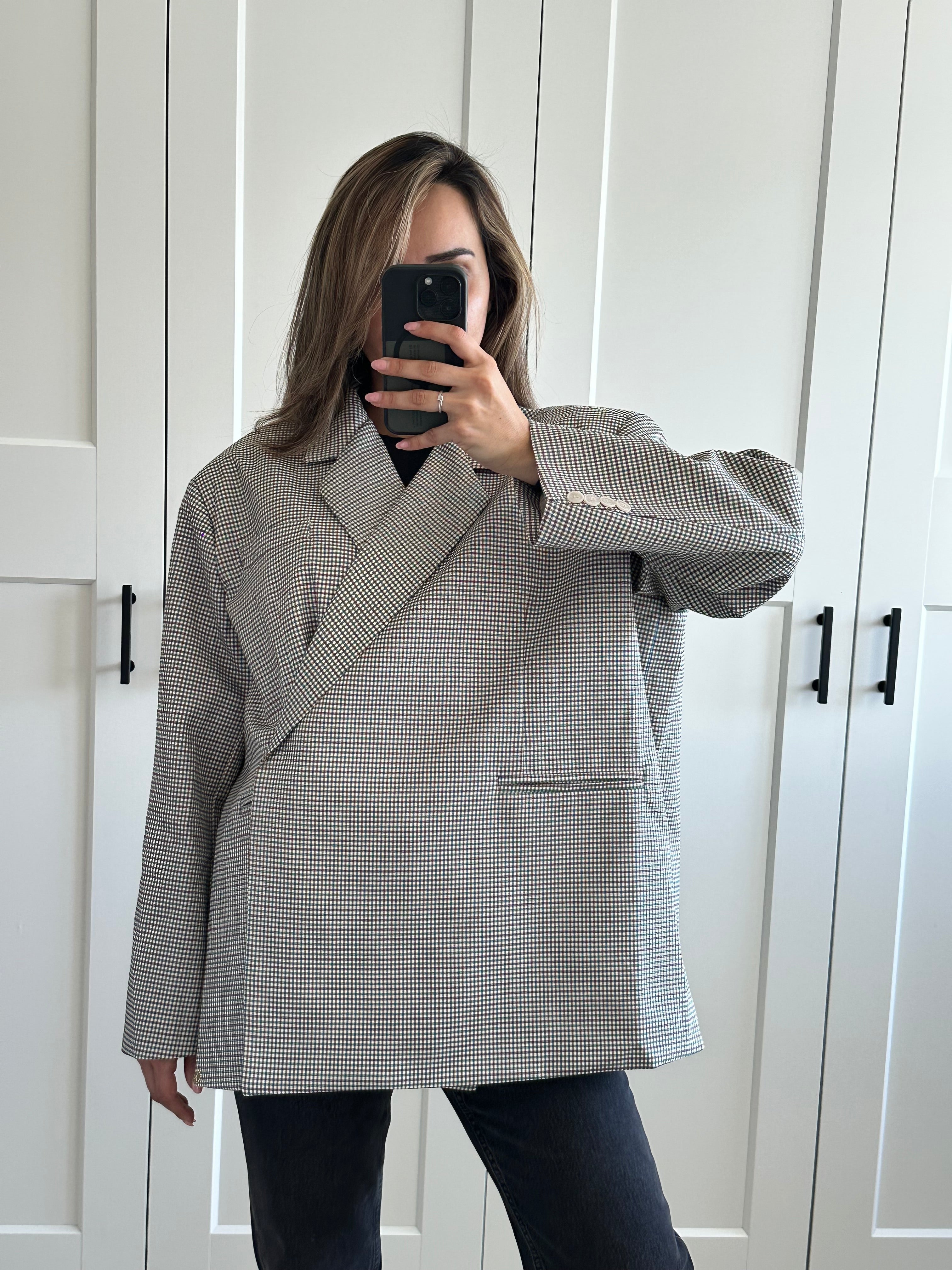 CHECKERED BLAZER GREY