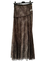 LACE LONG SKIRT MARRON