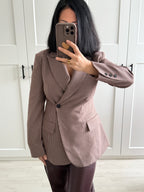 CINCHED CHECKERED BLAZER