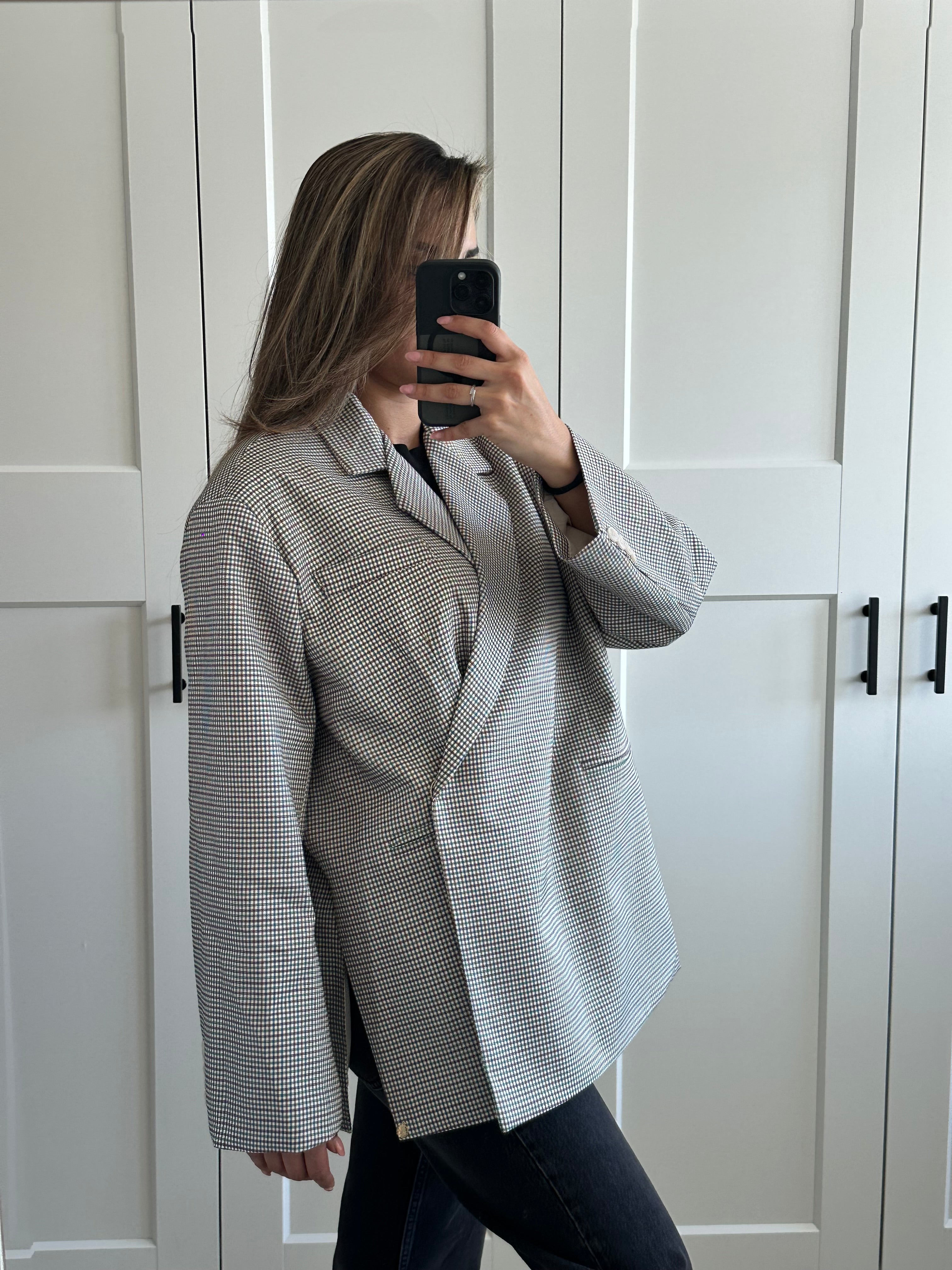 CHECKERED BLAZER GREY