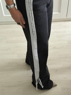 WIDE LEG STRIPE JEANS