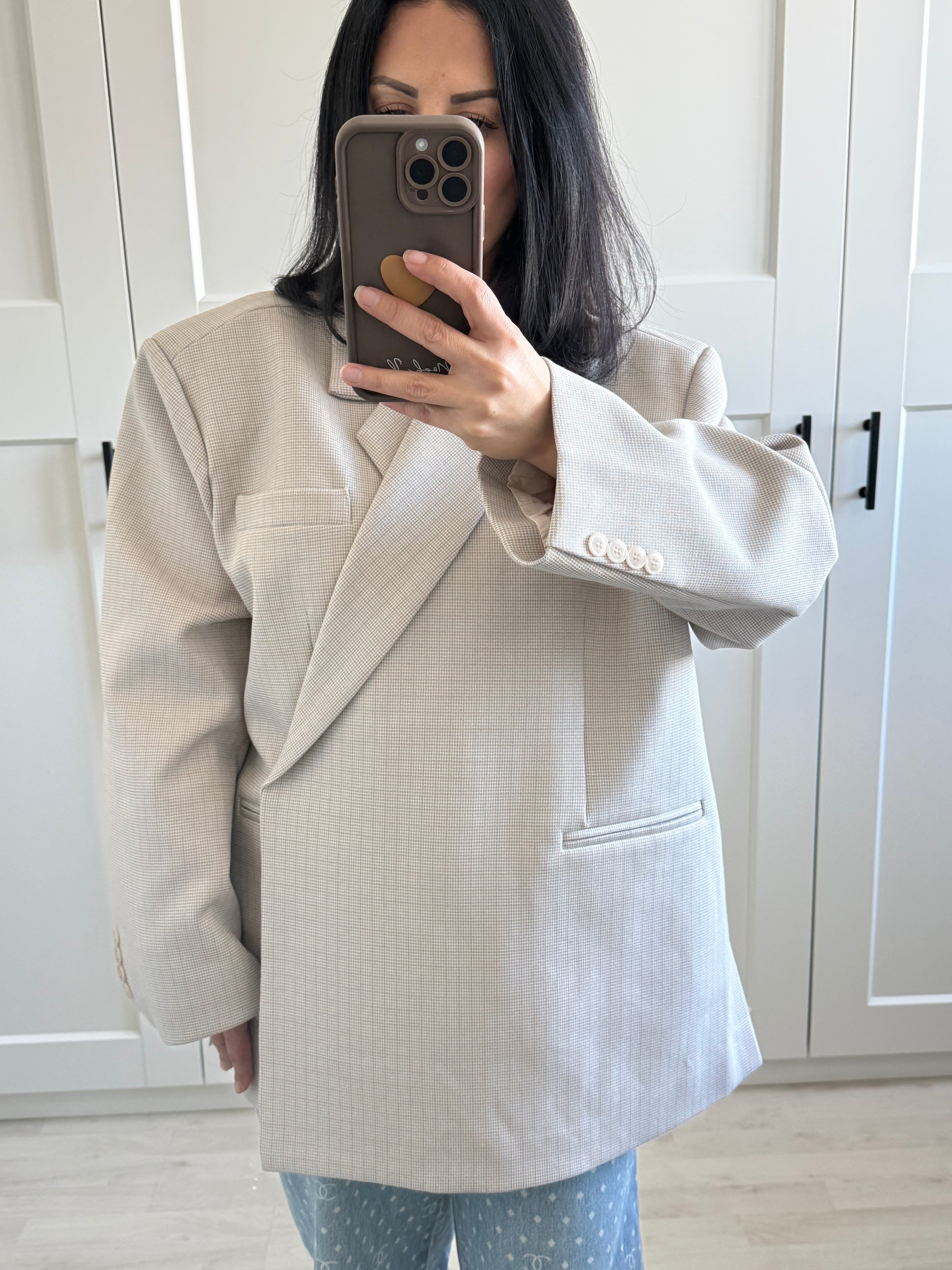 JASMIN BEIGE PLAID BLAZER