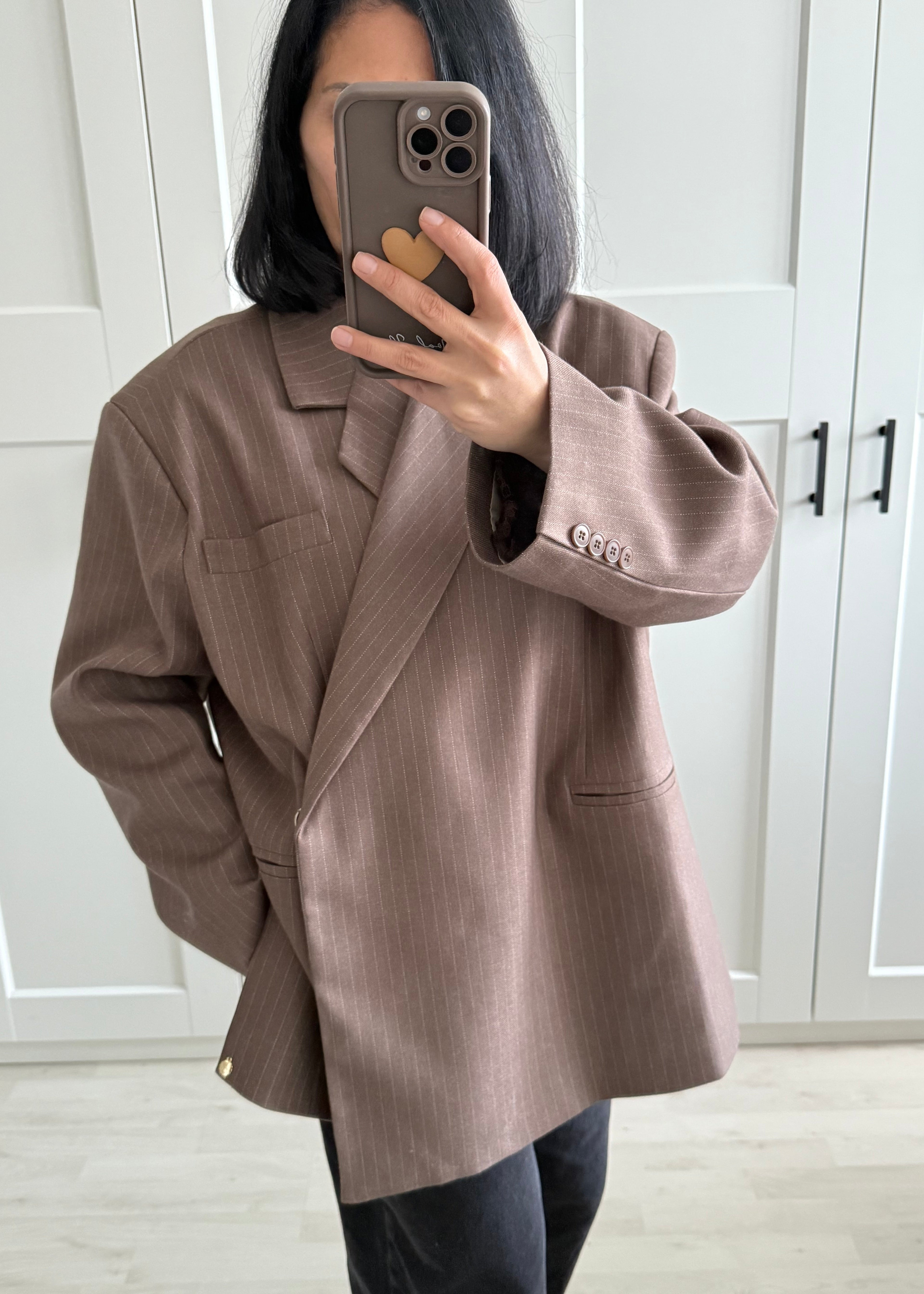 STRIPED TAUPE BLAZER