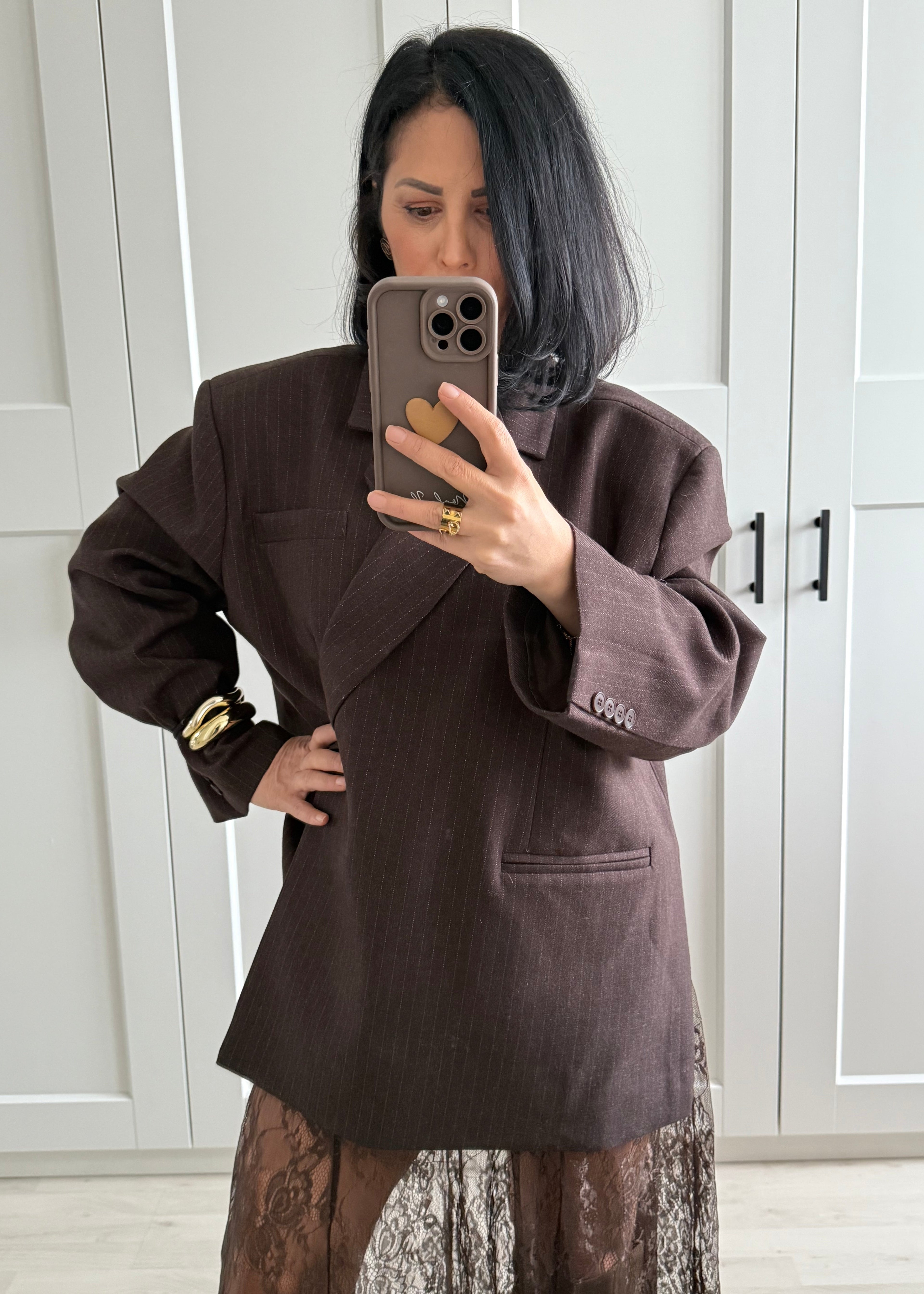 STRIPED BROWN BLAZER