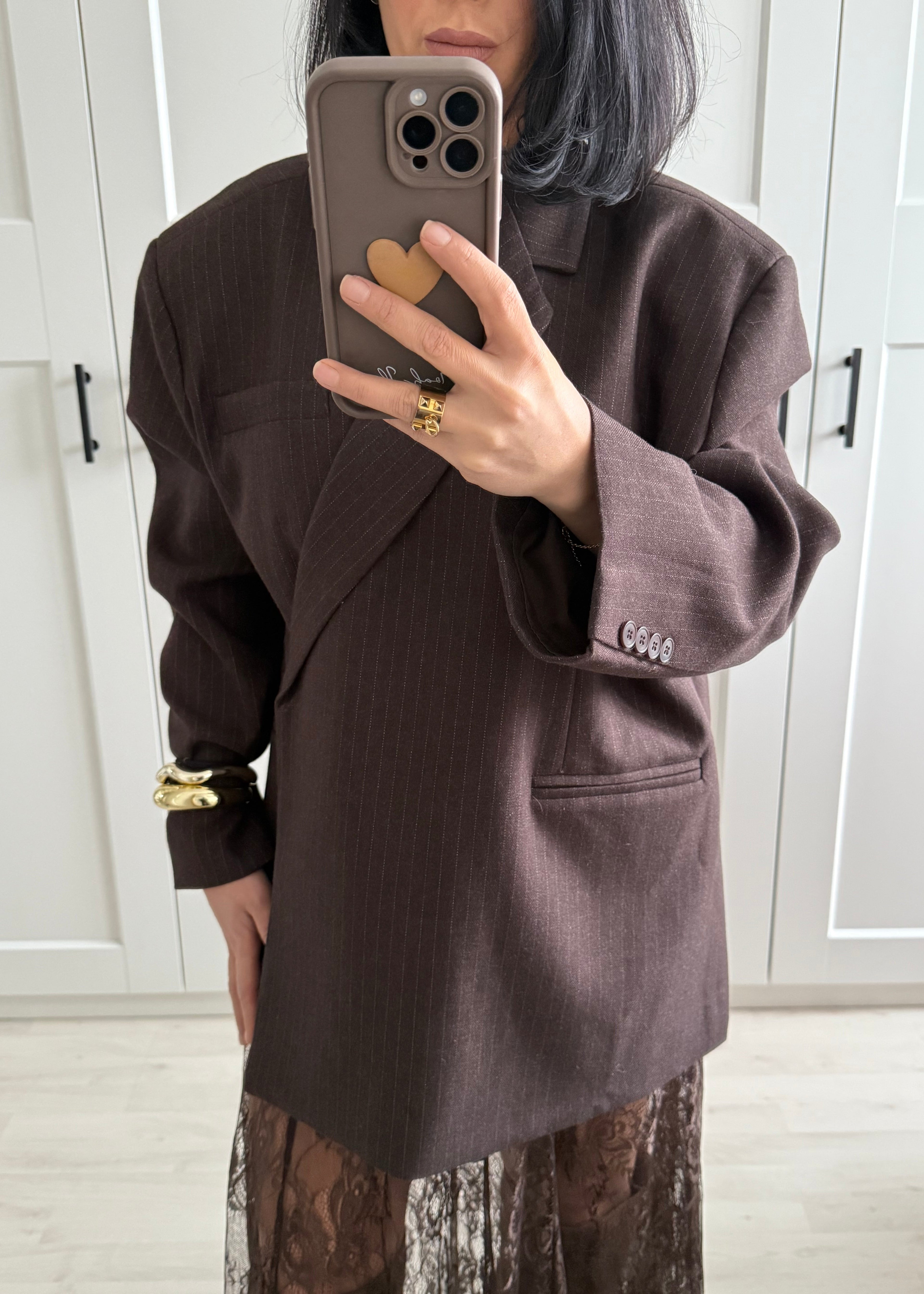 STRIPED BROWN BLAZER